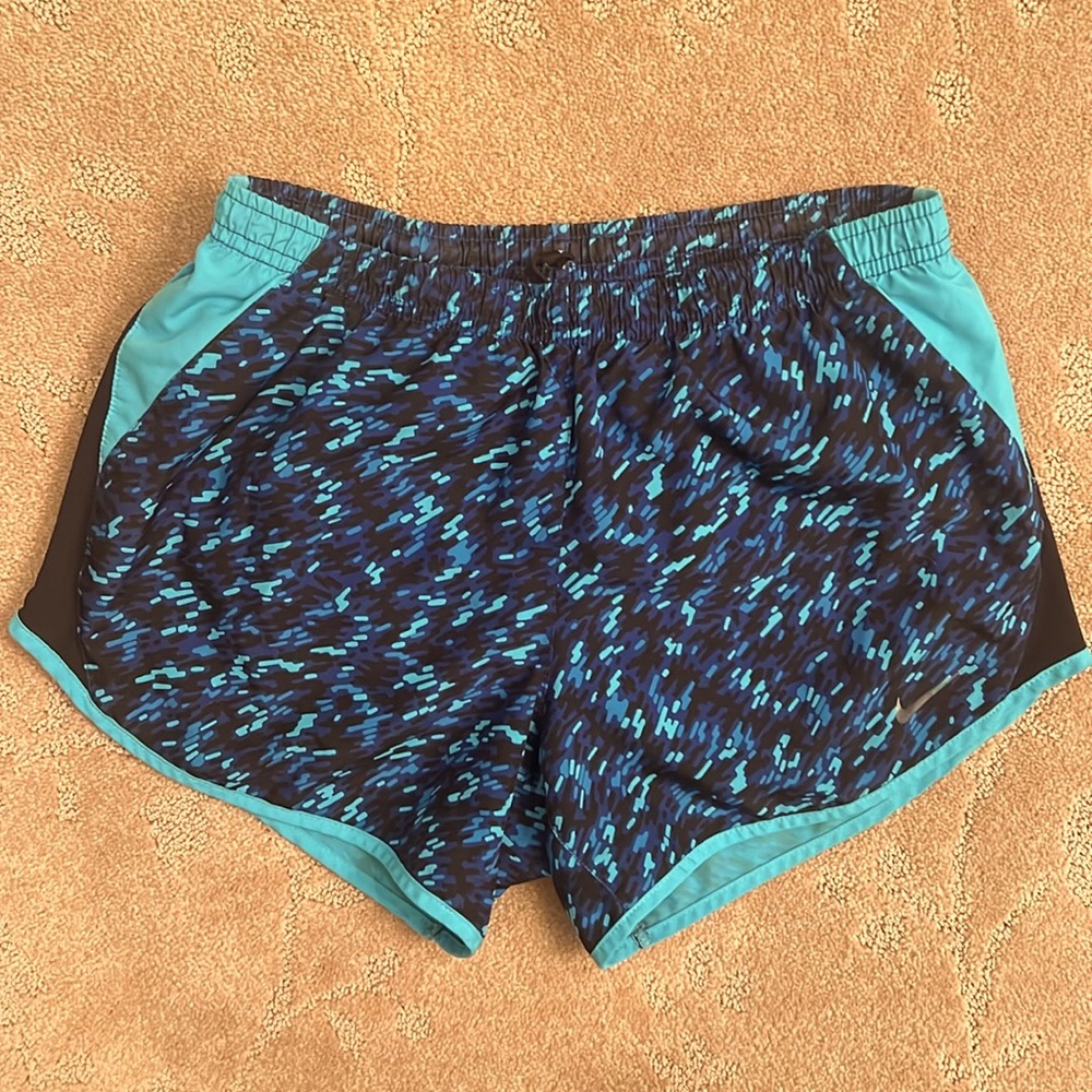 Nike Dri-Fit Blue Lined Running Shorts, XS